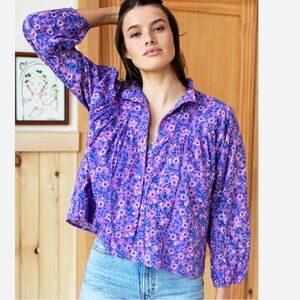 Emerson Fry - Emmaline Blouse in Violet Wildflower Organic